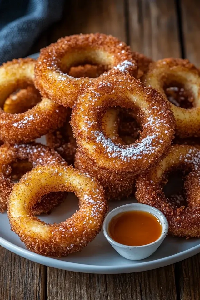 Karamellisierte Apfelringe aus der Heißluftfritteuse