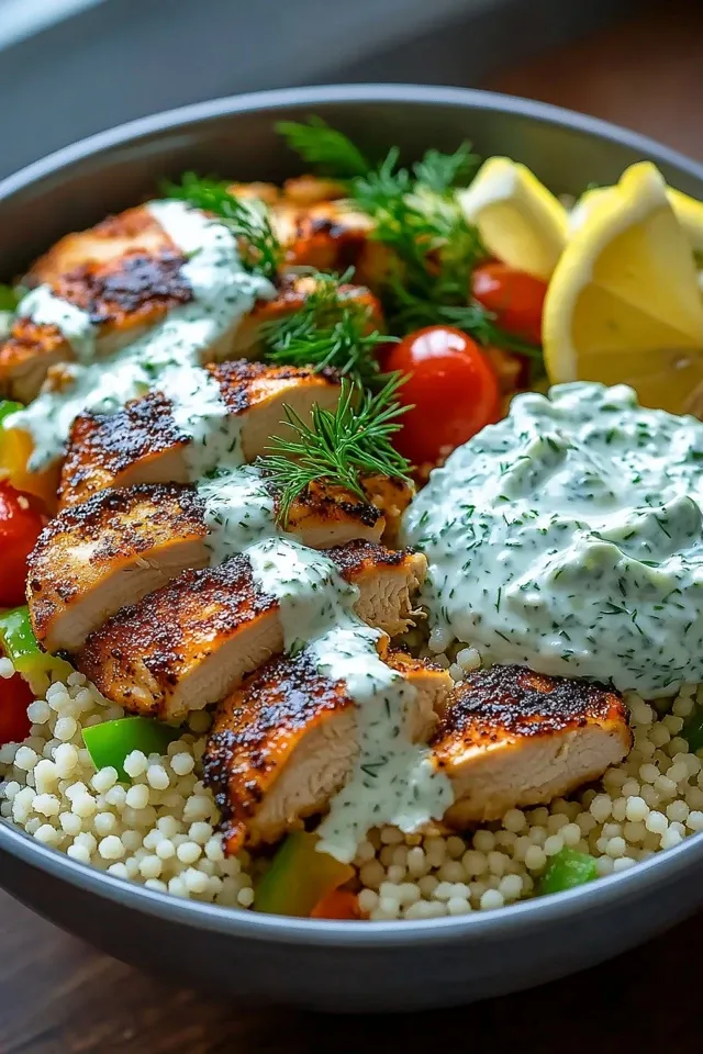 Aromatische Rindfleisch-Couscous Bowls mit cremigem Tzatziki
