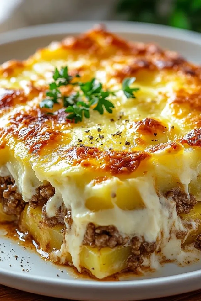 Cremiger Hackfleisch- und Kartoffelauflauf für Genießer