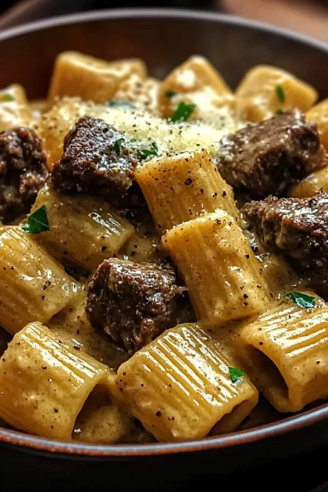 Cremiges Rindfleisch mit Rigatoni – Ein Einfaches Abendessen