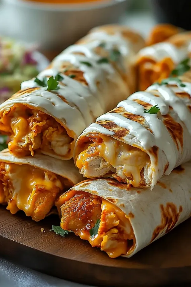 Krosse Air Fryer Hähnchen und Käse Wraps
