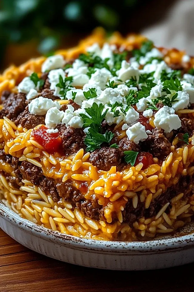 Griechischer Kritharaki-Hackauflauf mit Feta: Ein herzhaftes Rezept
