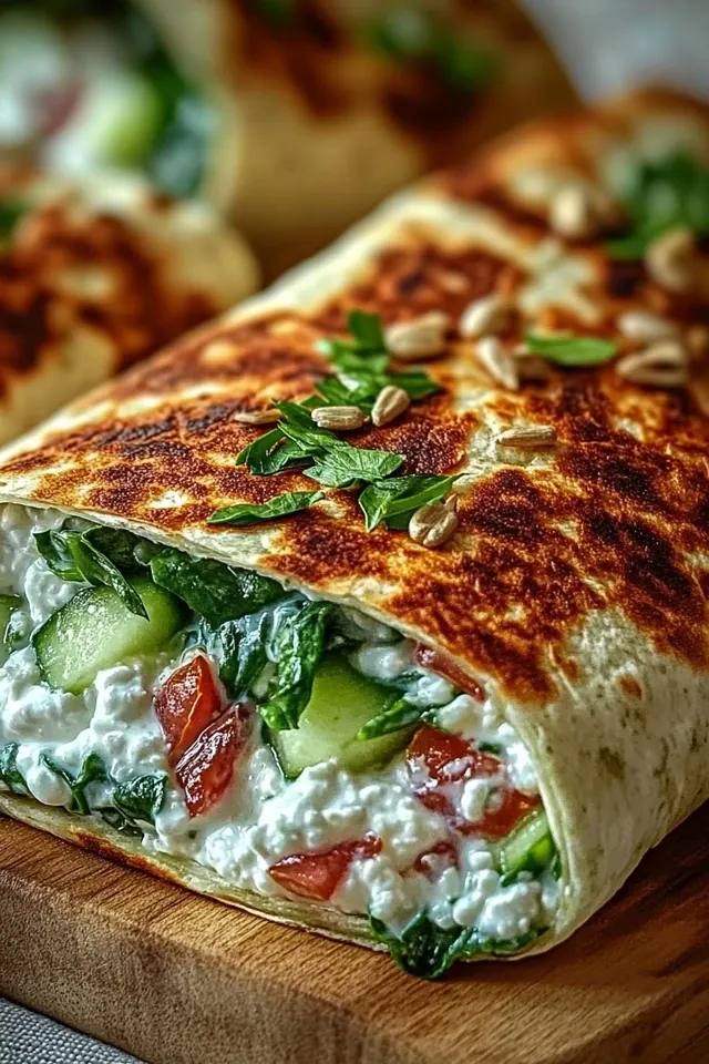Cremige Hüttenkäse Wraps mit frischen Zutaten