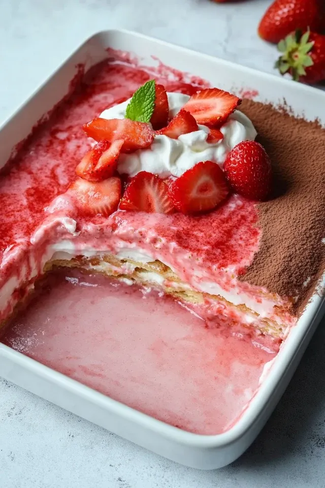 Erdbeertiramisu mit Geheimzutaten für Genuss ohne Mascarpone