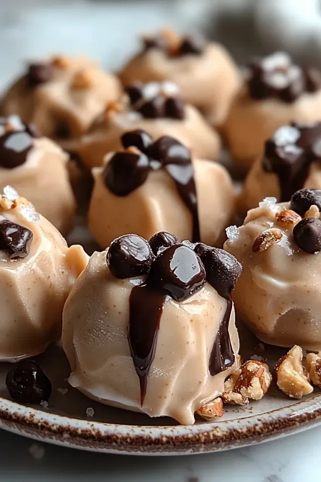 Gefrorene griechische Joghurt-Erdnussbutter Häppchen