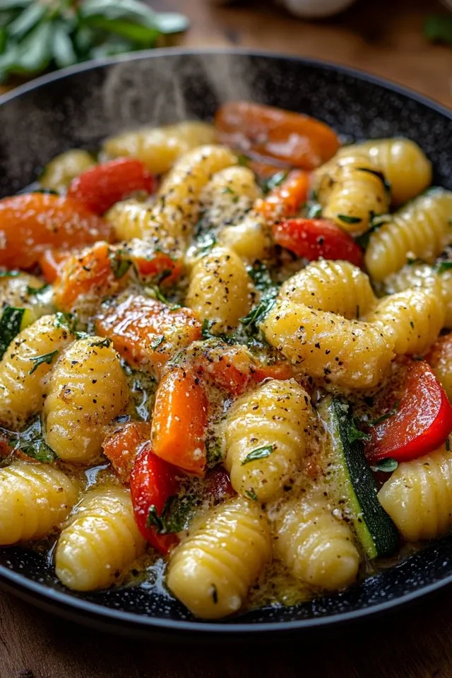 Gnocchi-Gemüse-Pfanne mit Frischkäse – Schnelles Wohlfühlessen