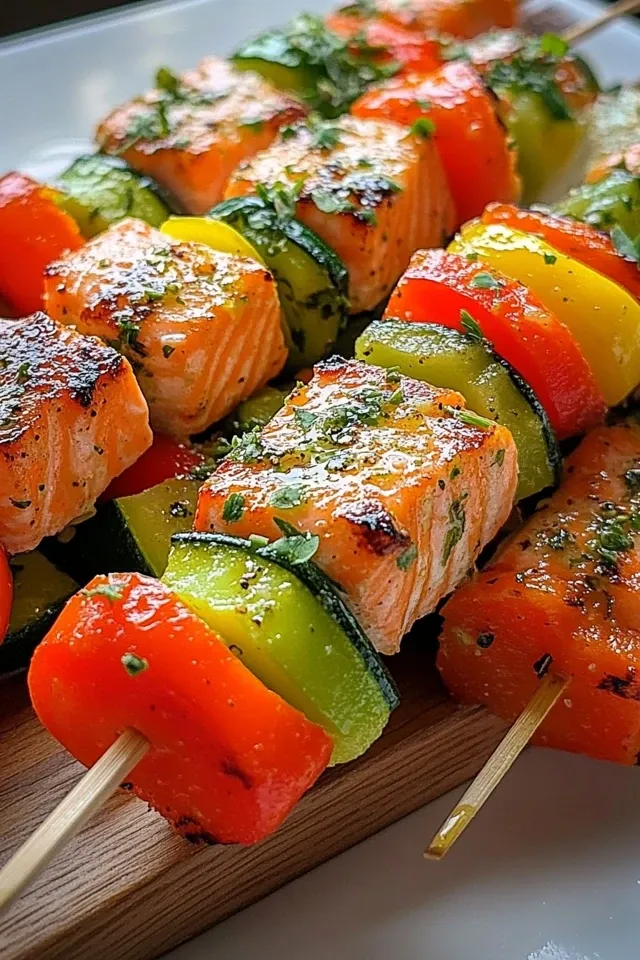Lachs-Spieße mit Gemüse für jeden Anlass
