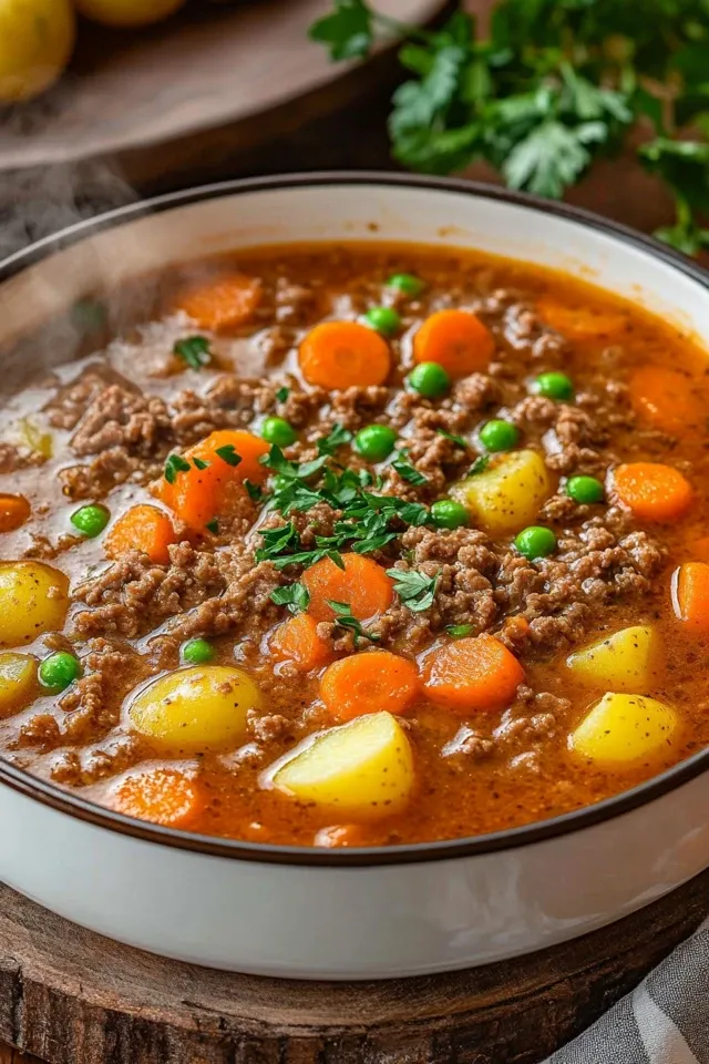 Herzhafter Möhreneintopf mit Hackfleisch