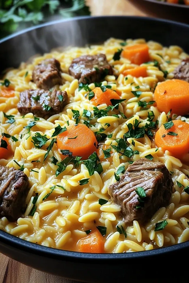 Leckerer Onepot Orzo-Wikinger-Topf für die ganze Familie