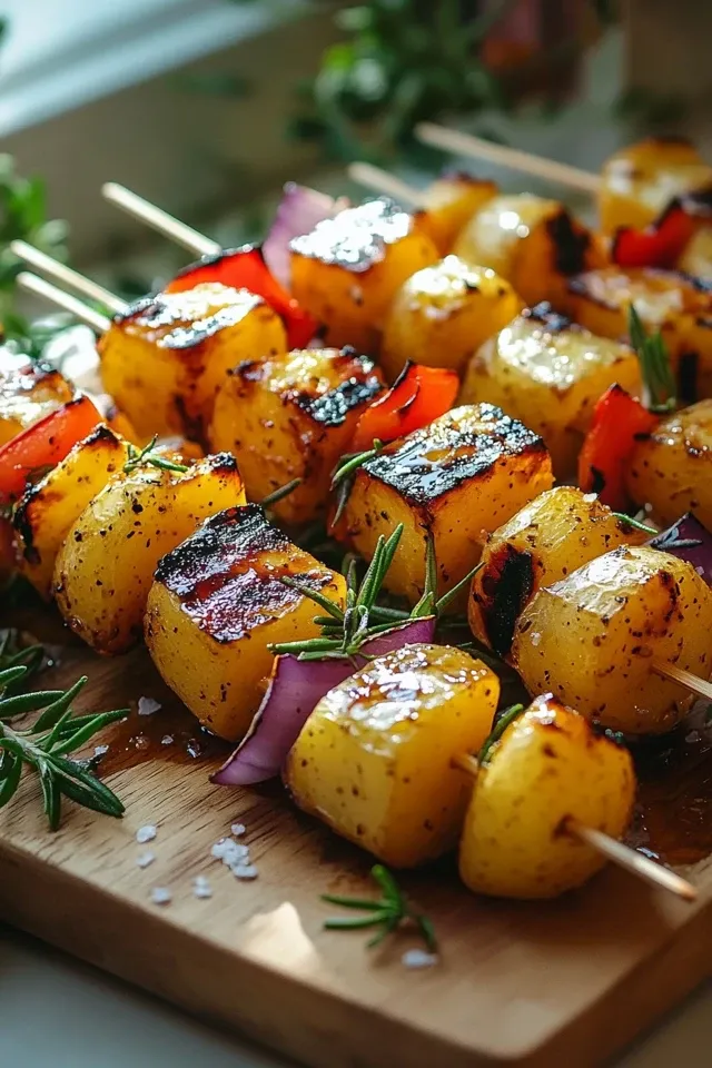 Saftige Gegrillte Honig-Senf Kartoffelspieße – Ein köstliches Rezept!