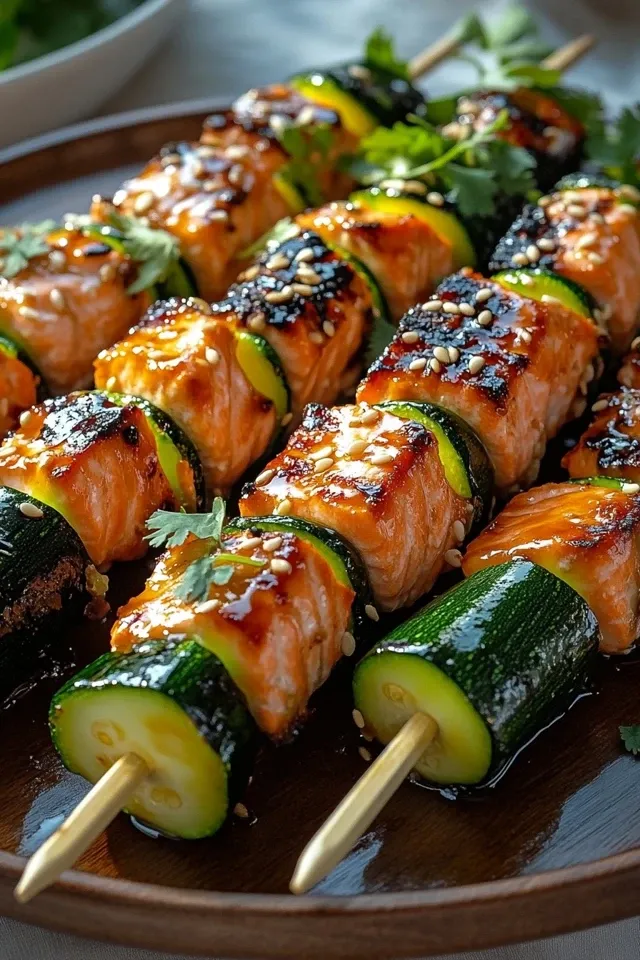 Teriyaki Rindfleisch & Zucchini Spieße: Gesund & lecker grillen!