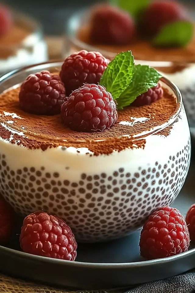 Tiramisu Chia Pudding mit griechischem Joghurt