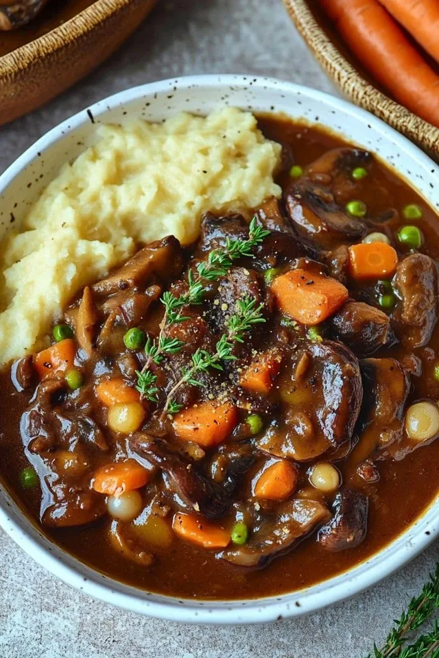 Veganer Pilz Bourguignon: Ein herzhaftes Rezept