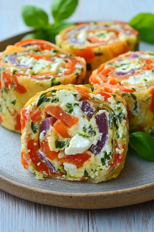 Vegetarische Gemüserolle mit Frischkäse und Feta