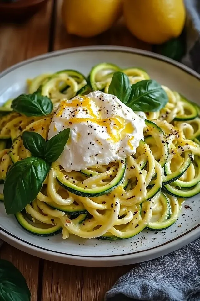 Zitronen Zucchini Pasta mit Burrata: Ein Geschmackserlebnis