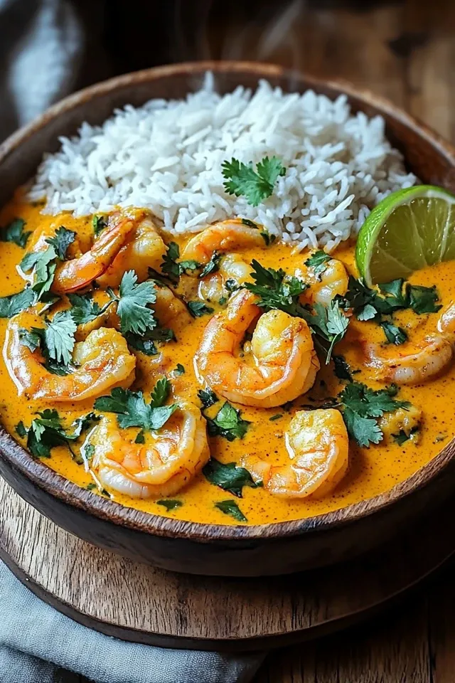 Aromatisches Garnelen Curry mit Kokosmilch