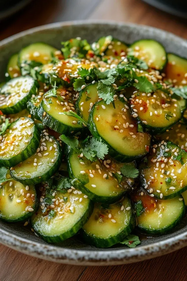 Erfrischender asiatischer Gurkensalat für heiße Tage