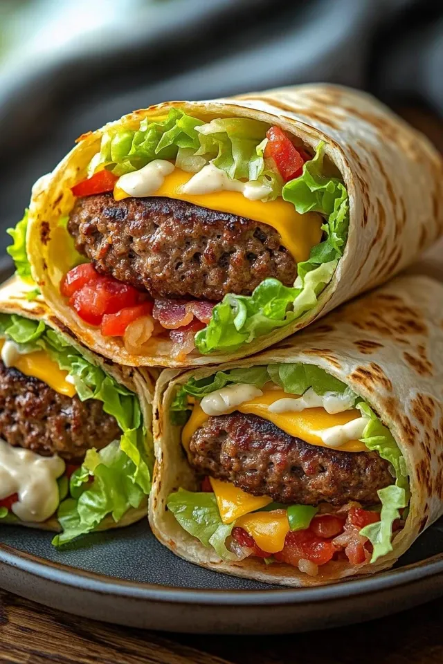 Leckere Cheeseburger-Wraps für jeden Anlass