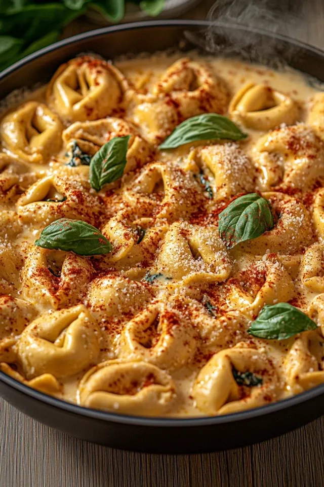 Cremige Ein-Pfannen Beef Tortellini für jeden Anlass