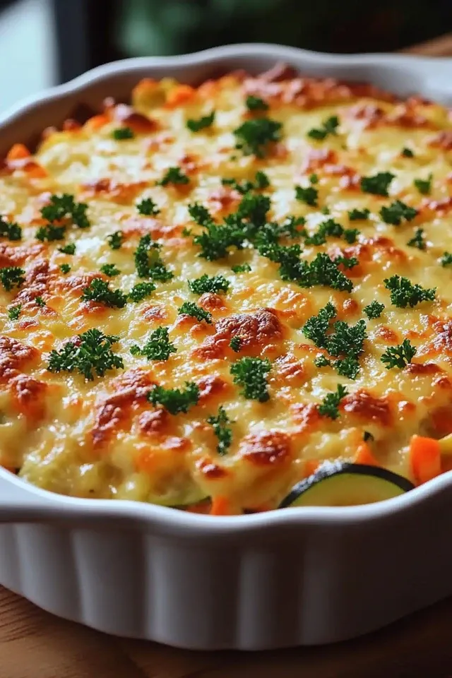 Einfacher Gemüseauflauf mit Käse