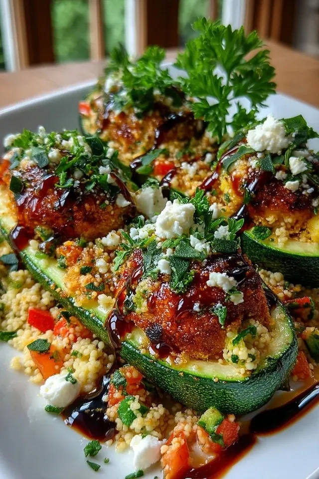 Gefüllte Zucchinis mit Couscous und Feta: Ein Genuss!