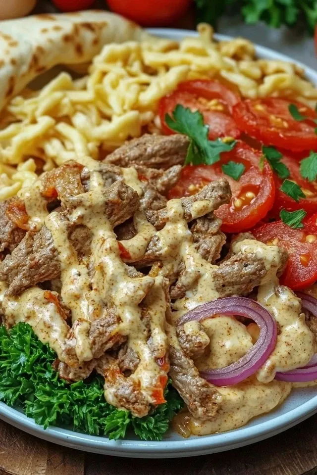 Würzige Gyros-Pfanne mit köstlicher Soße