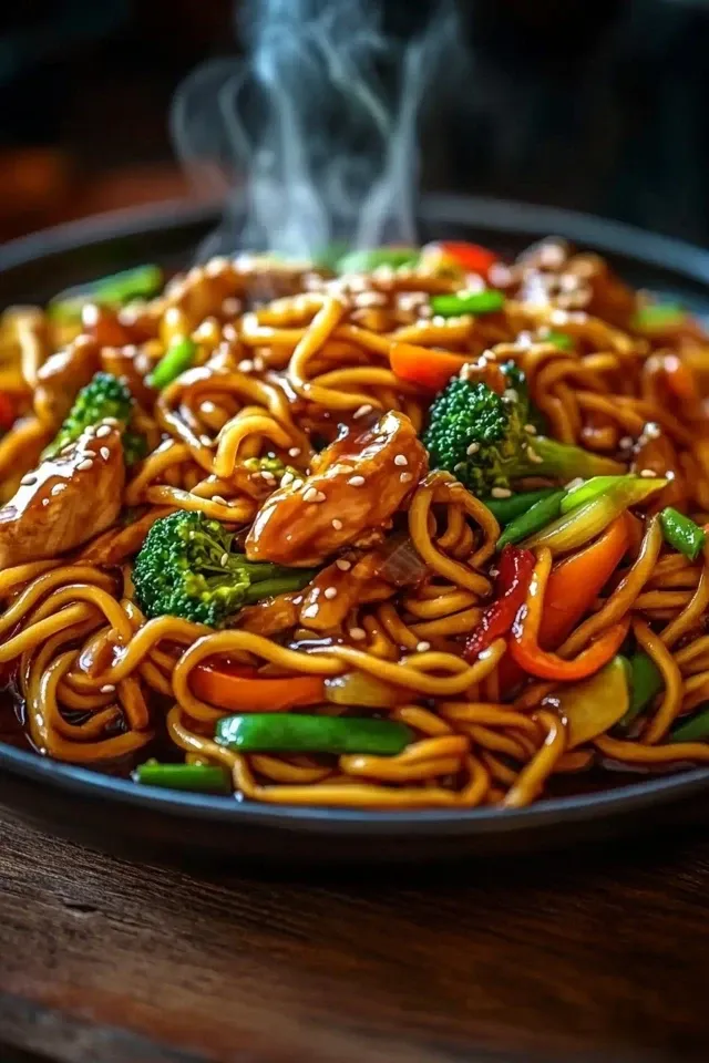 Aromatische Hähnchen Teriyaki Nudeln