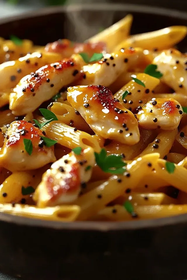 Cremige Honig-Pfeffer-Hühnchen-Pasta für die ganze Familie