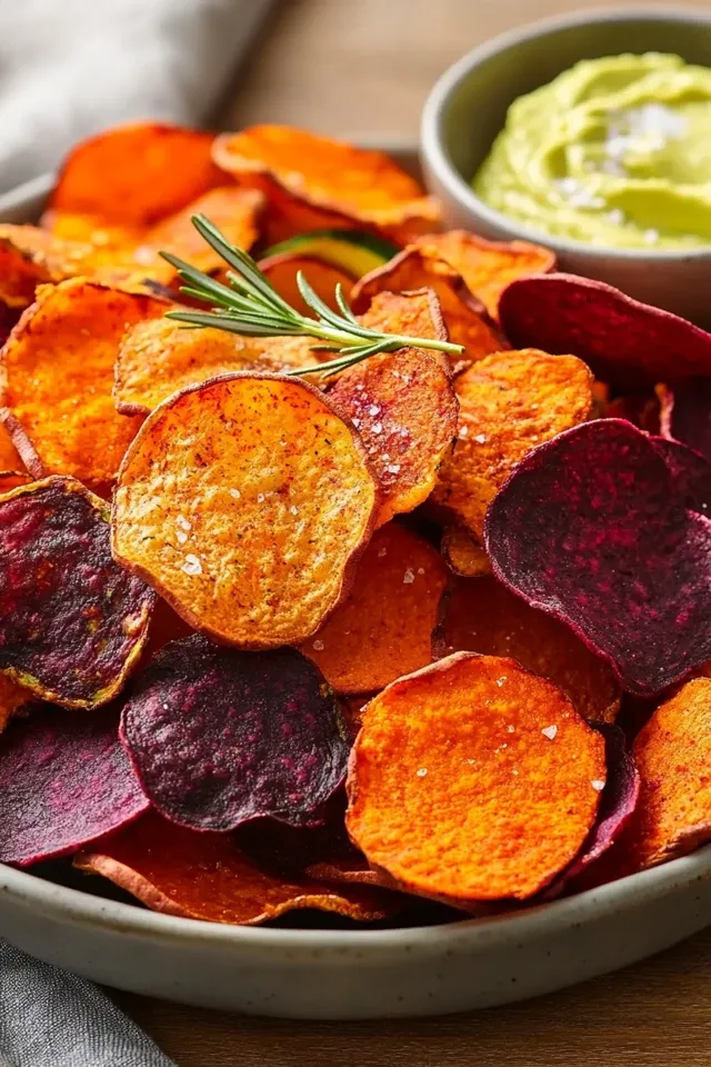 Knusprige Airfryer Gemüse Chips für den perfekten Snack!