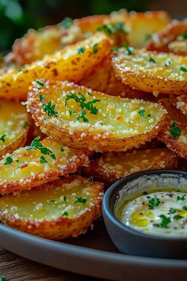 Knusprige Knoblauch-Parmesan-Kartoffelspalten für jeden Anlass
