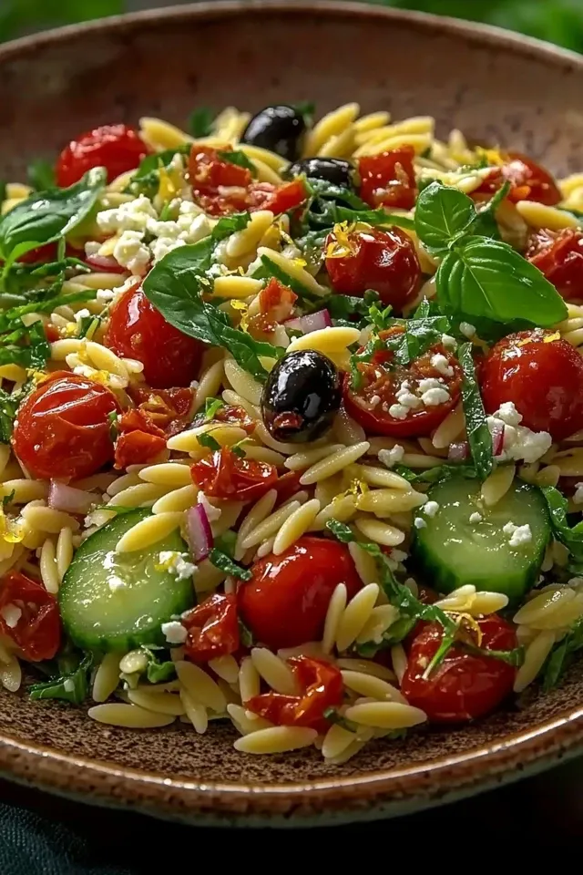 Italienischer Orzo Salat – Frisch und Aromatisch