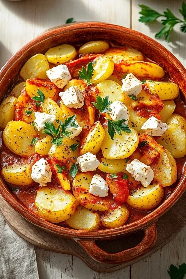 Beef Feta Auflauf mit Paprika und Kartoffeln
