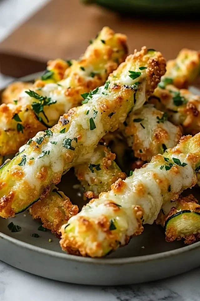 Knusprige Parmesan Zucchini Pommes für jeden Anlass