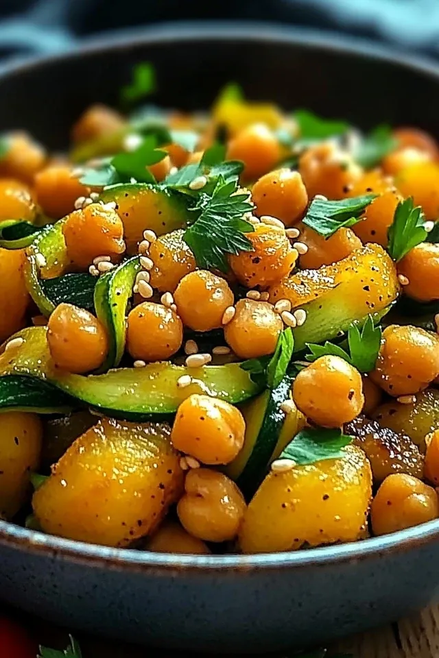 Zucchini-Kichererbsen-Pfanne: Ein einfaches, gesundes Rezept