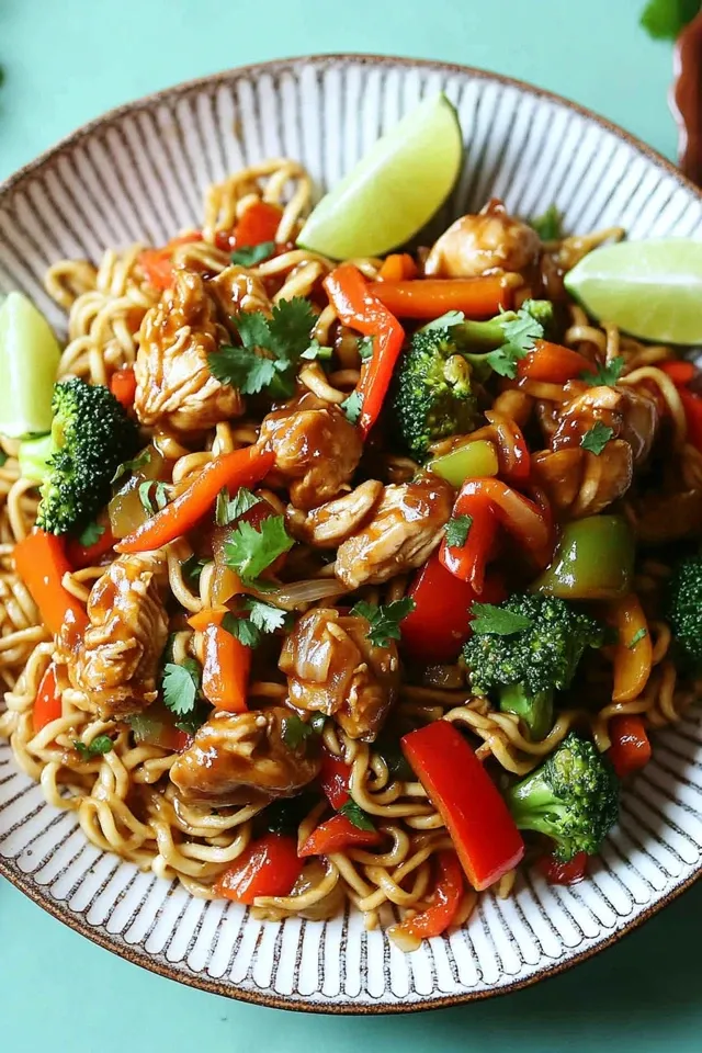 Asiatische Hähnchen-Gemüse-Pfanne mit Mie-Nudeln
