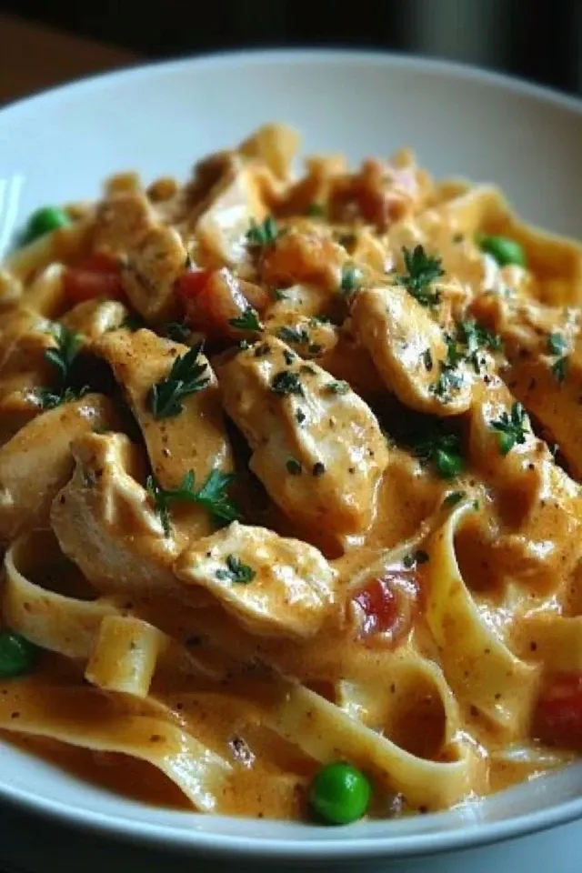 Cremiges Hähnchenragout mit Bandnudeln – Ein unwiderstehliches Rezept