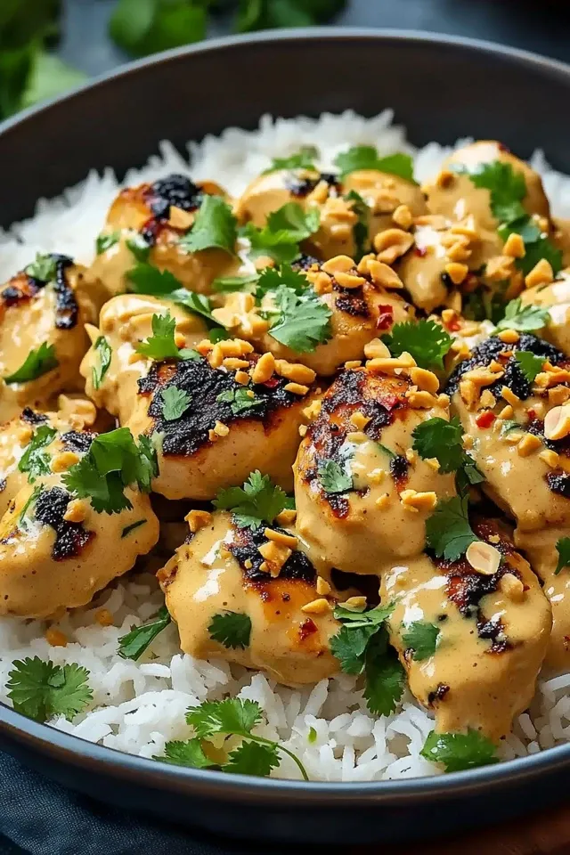 Cremiges thailändisches Erdnuss Hähnchen – Ein Genuss für die Sinne