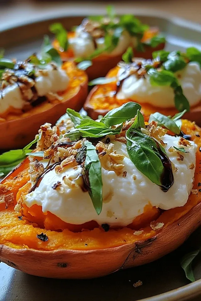 Gefüllte Süßkartoffeln mit Burrata – Ein Genuss für jeden Anlass