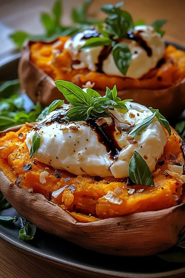 Gefüllte Süßkartoffeln mit Burrata: Ein Genuss für jeden Anlass