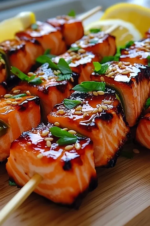 Honig-Glasierte Lachs-Spieße für jeden Anlass