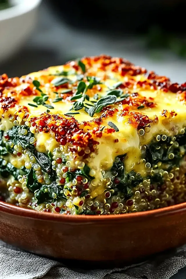 Gesunder Quinoa Linsen Spinat Auflauf für die ganze Familie